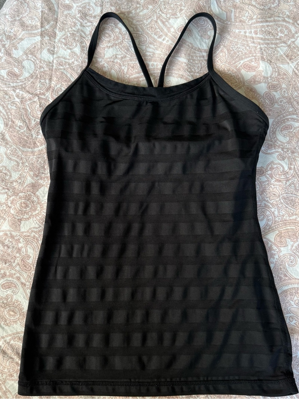 lululemon athletica Black Striped Strappy Tank